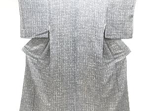 アンティーク　格子に抽象模様着物